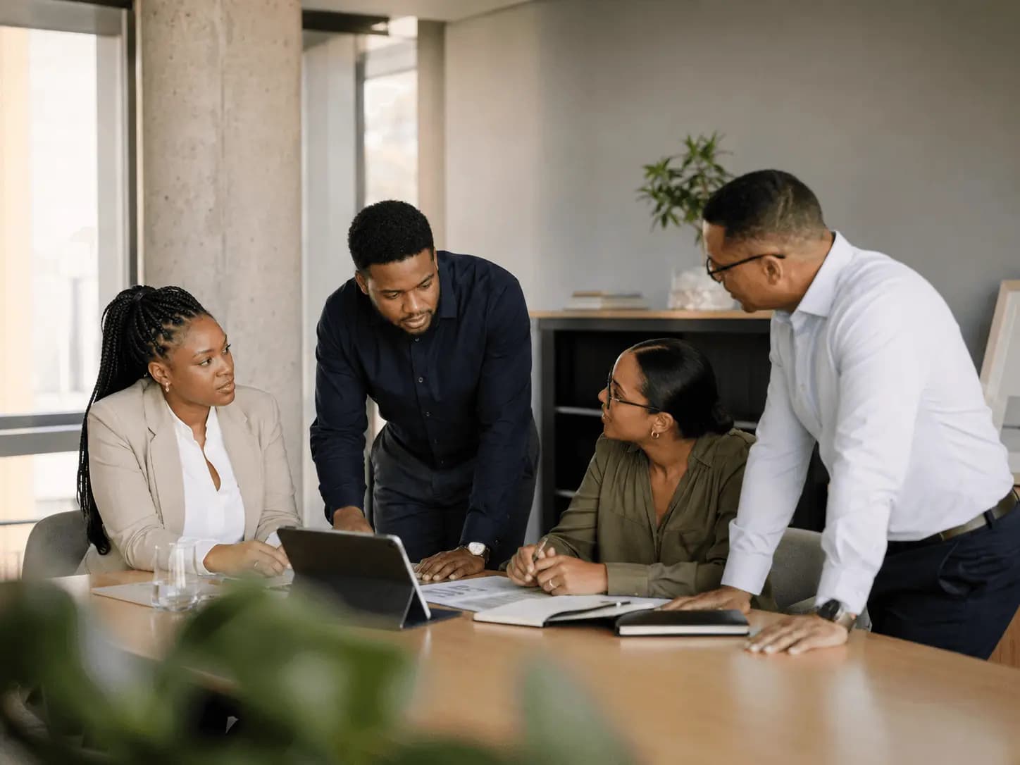 Small-business owners in a training session