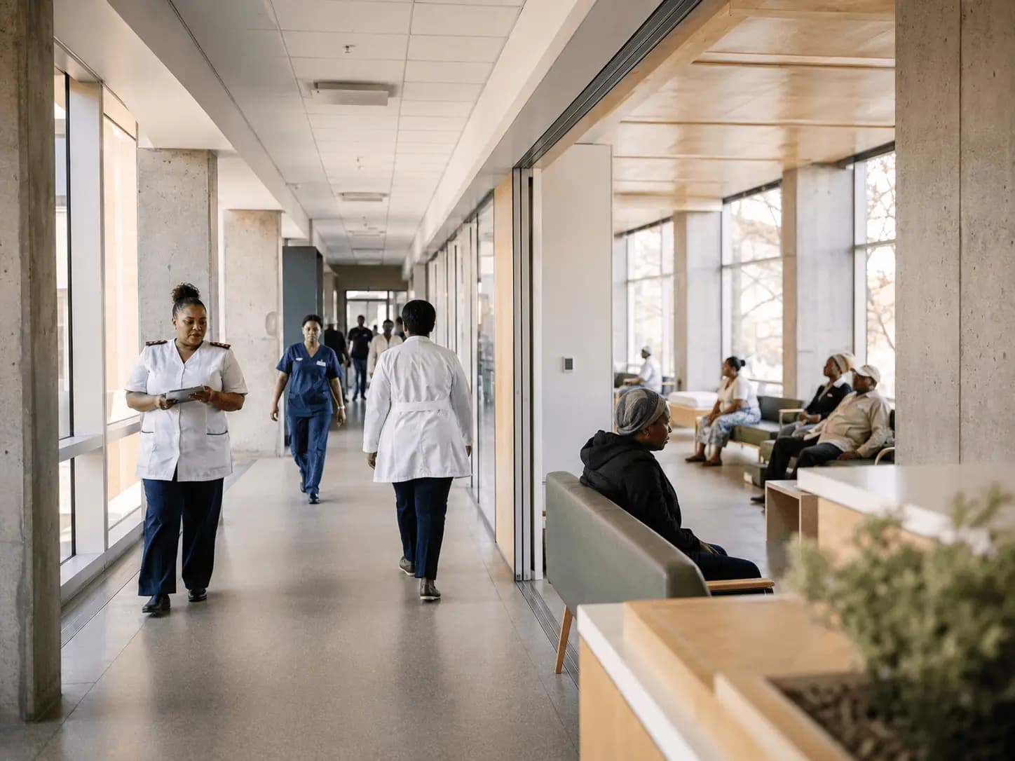 Corridor in a provincial healthcare facility