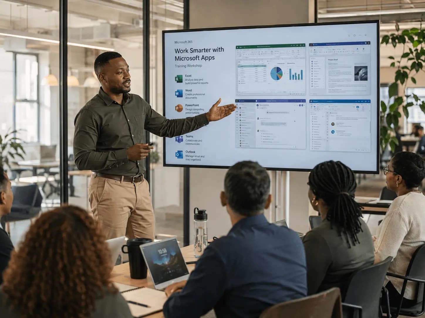 Instructor leading a Microsoft 365 workshop
